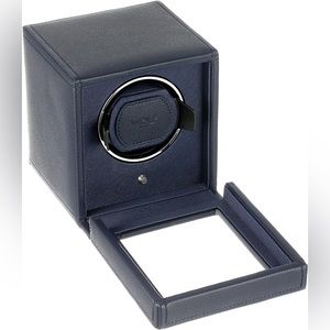 WOLF Cub Single Watch Winder with Cover in Navy